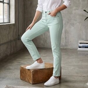 J.Crew Mint Green Stretch Straight‎ Leg Jeans Womens Size 27 A2484 Pastel Denim